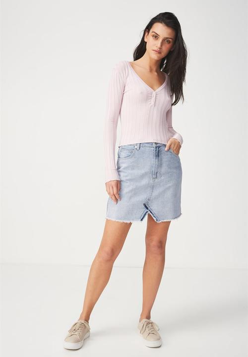 Cotton On - The re-made mini denim skirt - blue