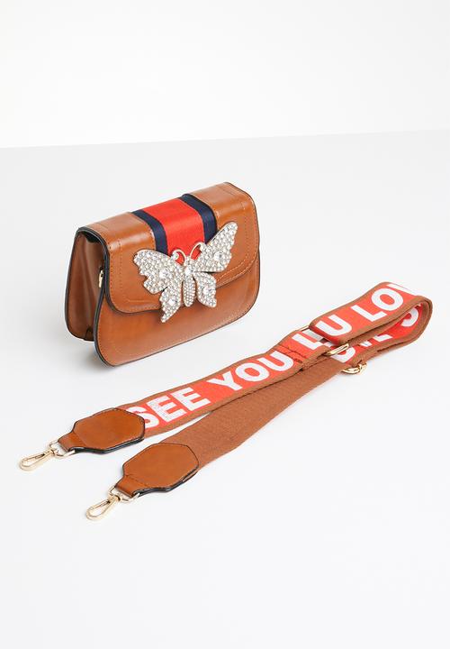 STYLE REPUBLIC - Stripe handle slingbag - tan