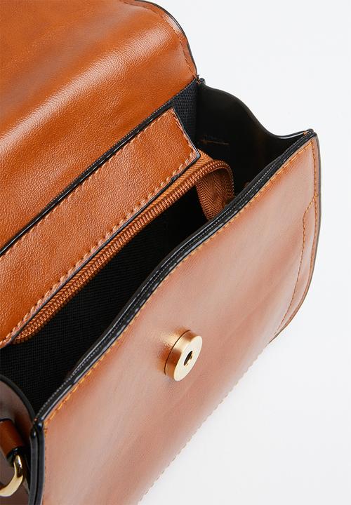 STYLE REPUBLIC - Stripe handle slingbag - tan