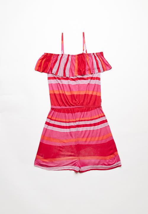 Rebel Republic - Ruffle trim playsuit - pink
