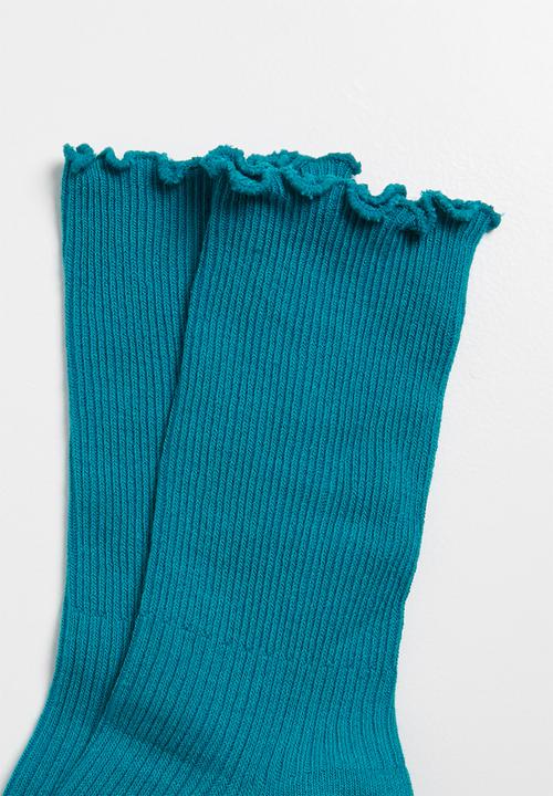 Superbalist - frill ankle socks - turquoise