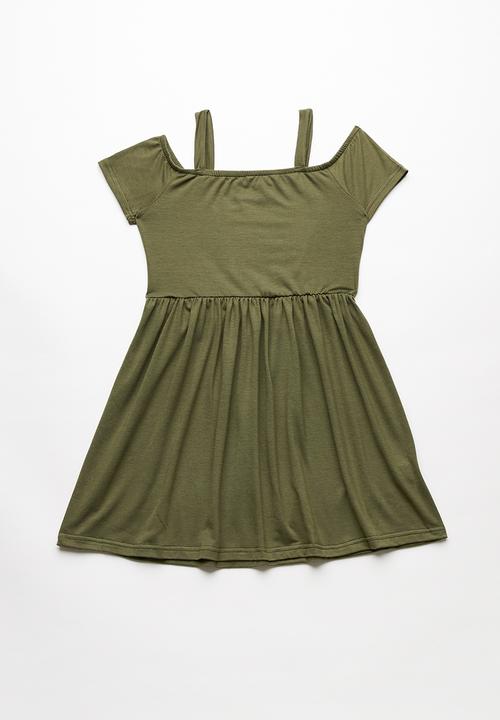 Rebel Republic - Cold shoulder dress - green