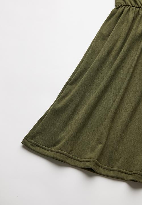 Rebel Republic - Cold shoulder dress - green