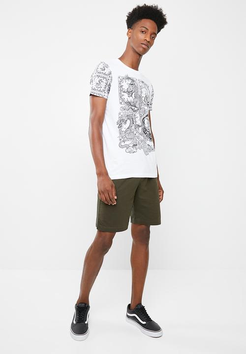 Brave Soul - Dragon t-shirt - white