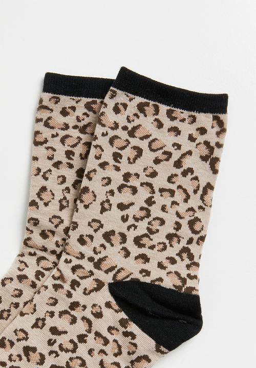 Superbalist - Animal print ankle socks - beige