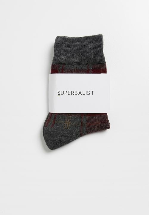 Superbalist - Check ankle socks - grey
