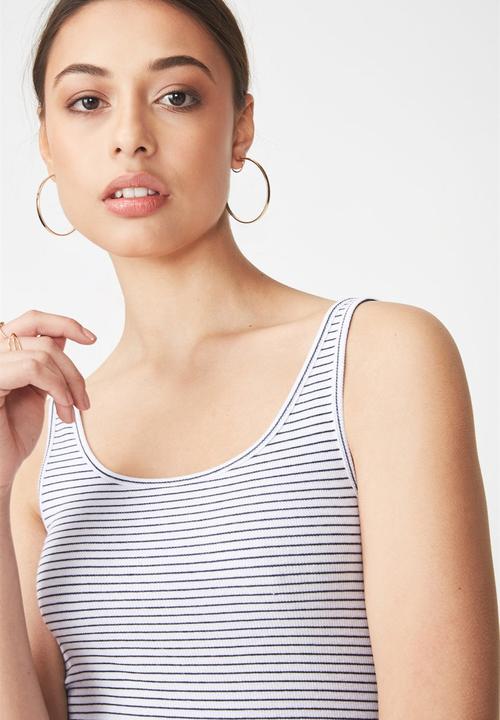 Cotton On - Everyday summer femme tank - white & navy 