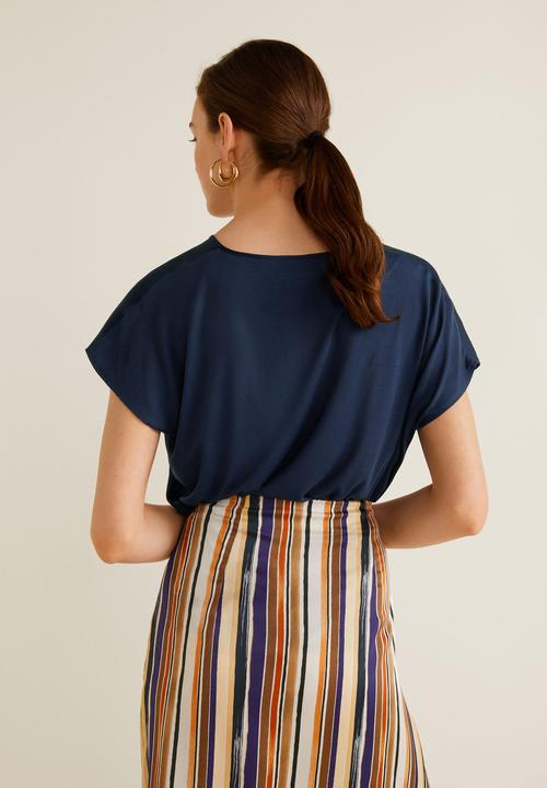 MANGO - Contrasting T-shirt - navy