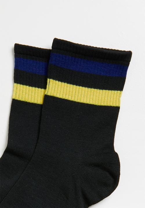 Superbalist - Stripe ankle socks - black