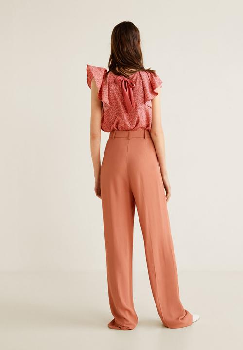 MANGO - Ruffled sleeve blouse - pink