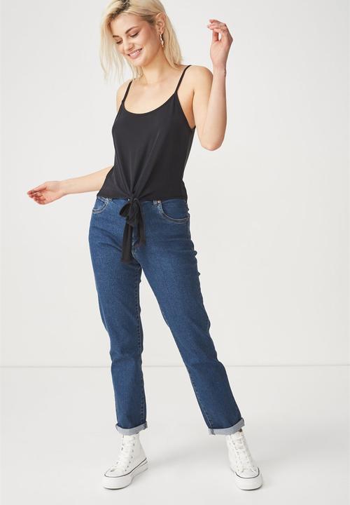 Cotton On - Nat tie strappy cami - black