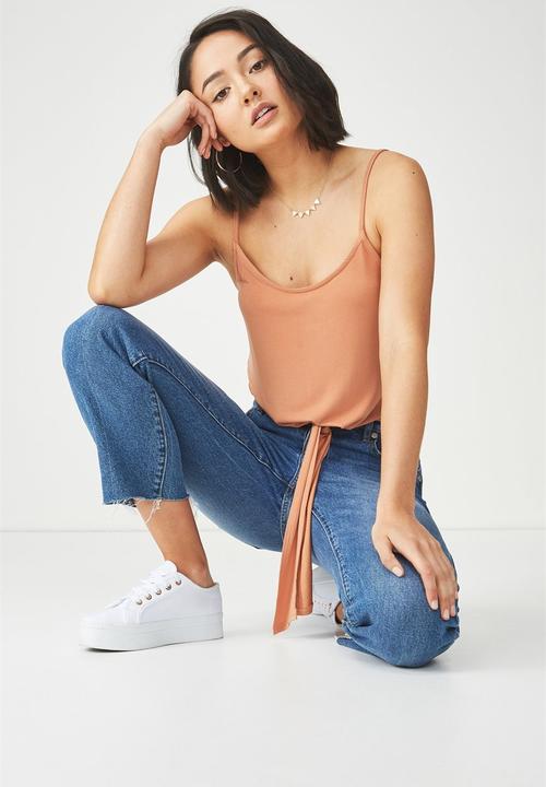 Cotton On - Nat tie strappy cami - orange