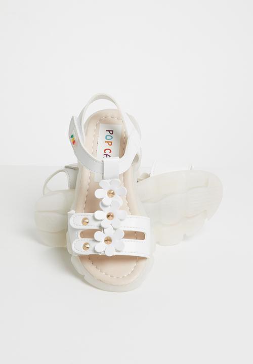 Pop Candy - Flower design sandal - white