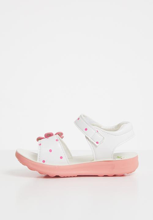 Pop Candy - Flower detailed sandal - white & pink 