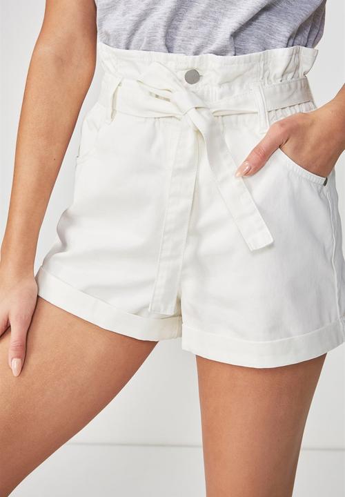 Cotton On - Paper-bag shorts - white