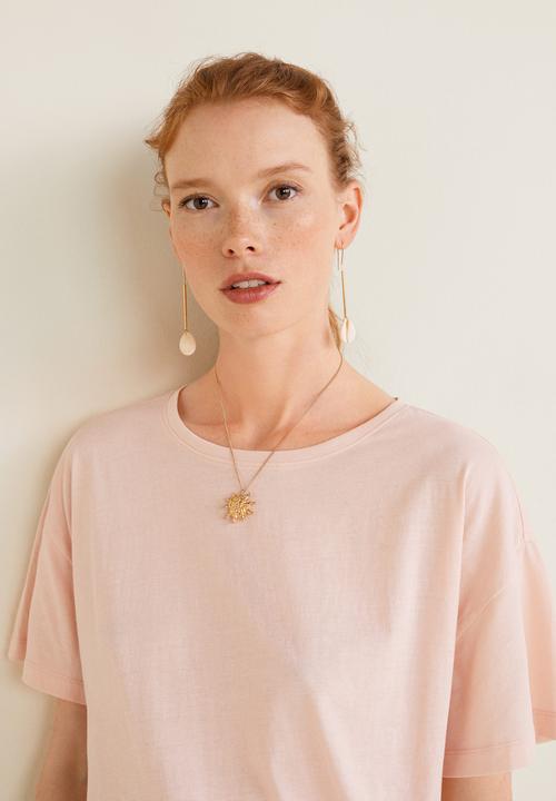 MANGO - Bow detail T-shirt - pink