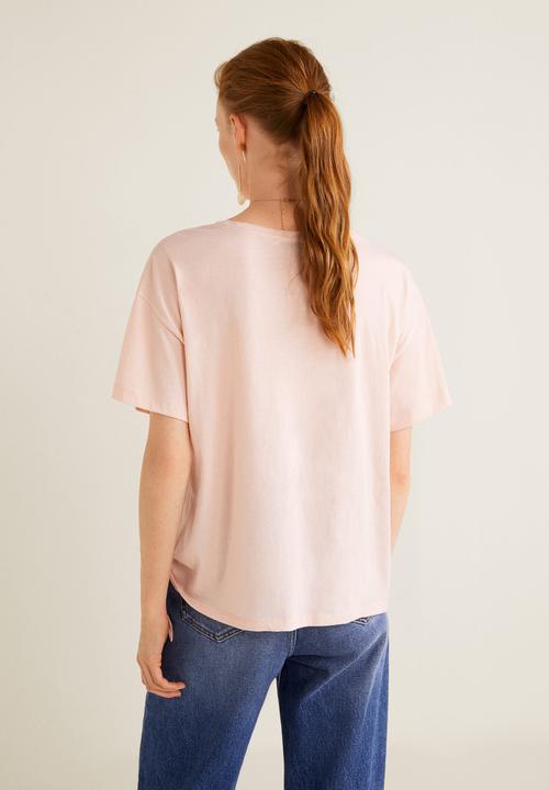 MANGO - Bow detail T-shirt - pink
