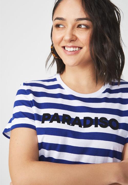 Cotton On - Tbar fox graphic tee - white & blue 