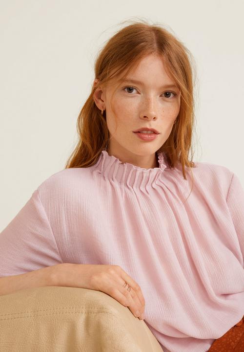 MANGO - Turtleneck blouse - pink