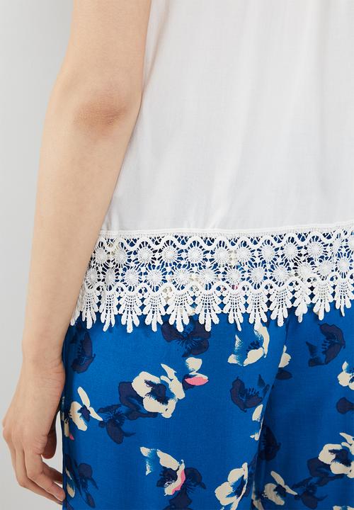 ONLY - Julie sleeveless woven top - white