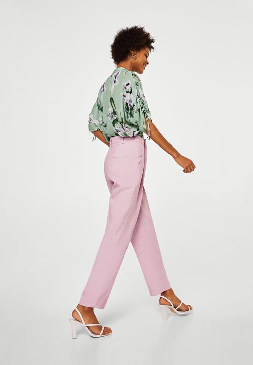 MANGO - Floral print blouse - green