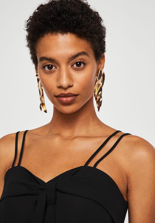 MANGO - Bow strap top - black