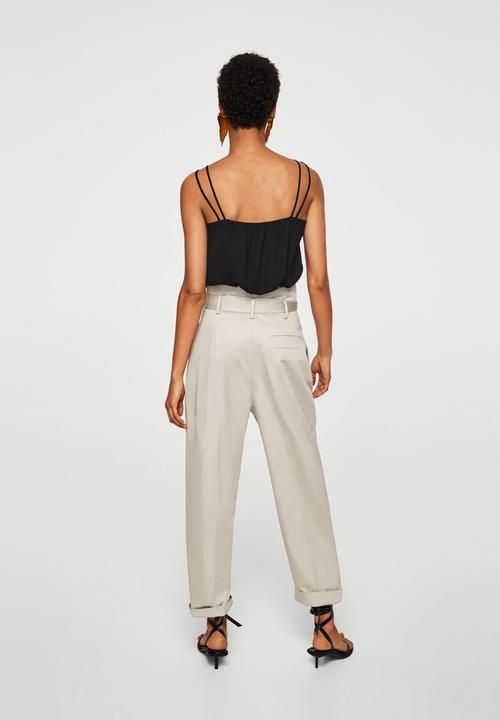 MANGO - Bow strap top - black