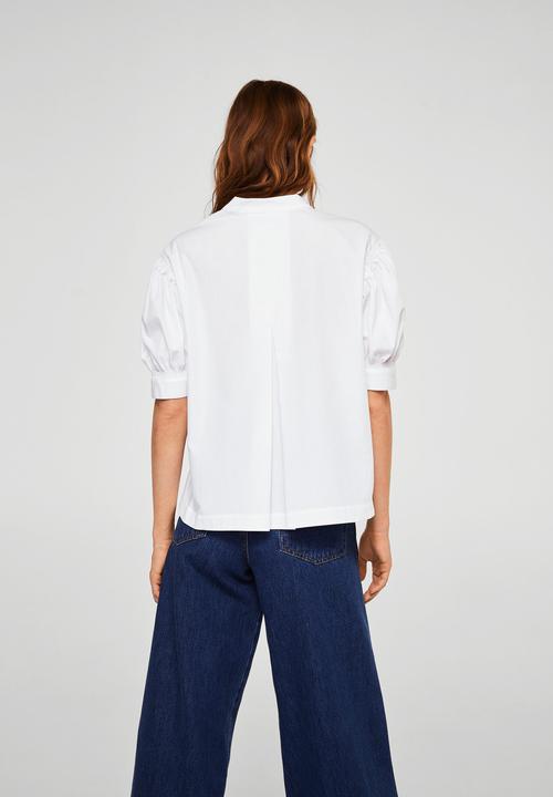 MANGO - Puffed sleeves shirt - white