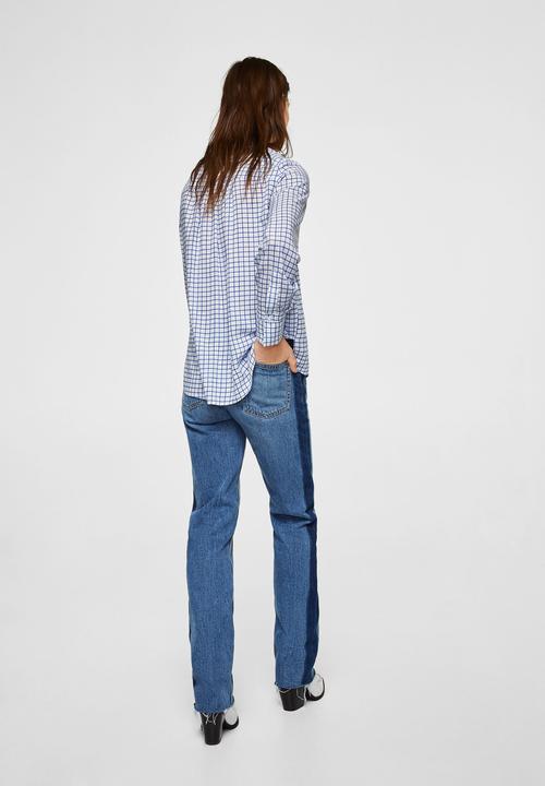MANGO - Printed flowy shirt - navy & white