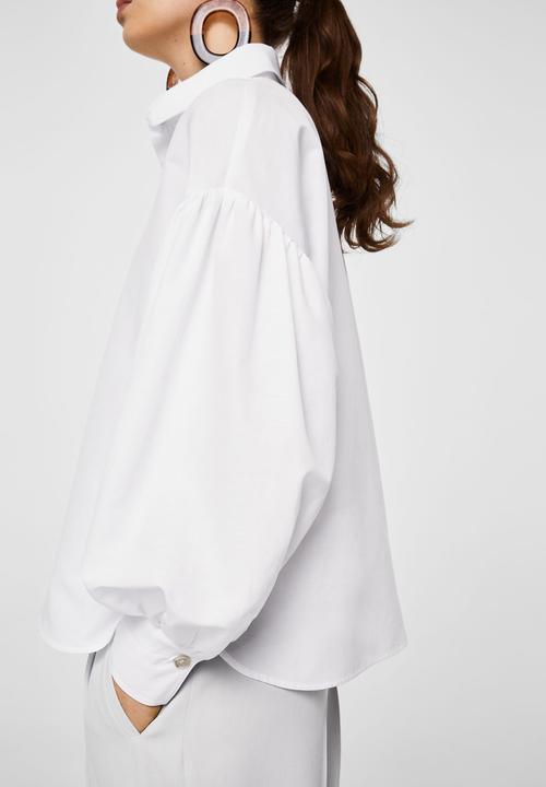 MANGO - Puffed sleeves shirt - white