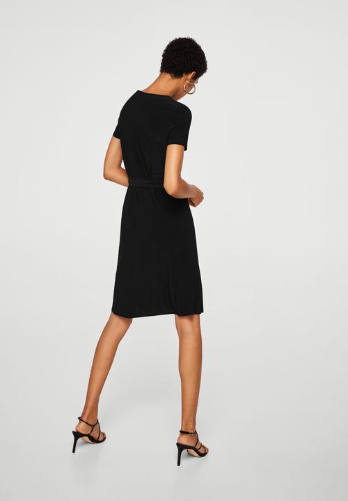MANGO - Bow wrap dress - black