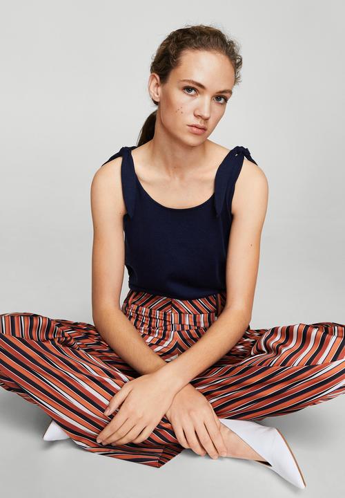 MANGO - Bow strap top - navy
