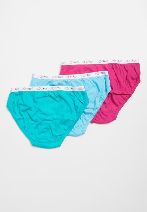 Jockey - 3 Pack girls plain french cut - multi 
