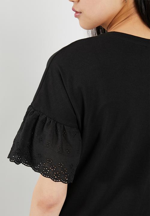 Jacqueline de Yong - Diana anglaise top - black
