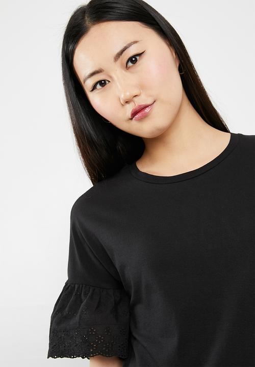 Jacqueline de Yong - Diana anglaise top - black