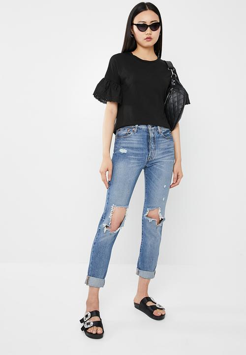 Jacqueline de Yong - Diana anglaise top - black
