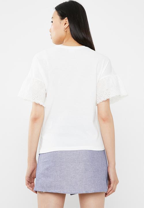 Jacqueline de Yong - Diana anglaise top - white