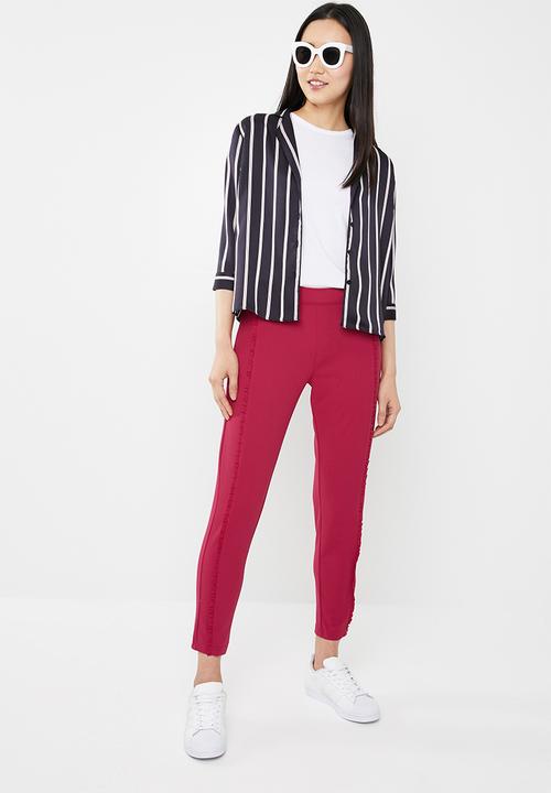 Jacqueline de Yong - Honey frill pants - red