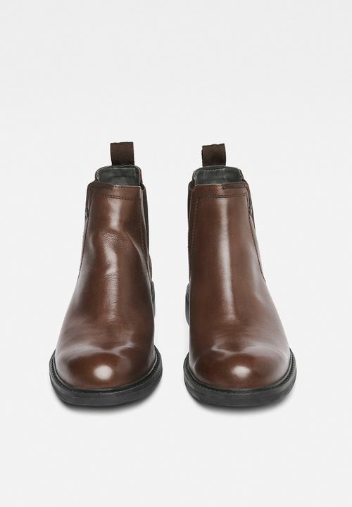 G-STAR - Warth chelsea leather denim mix - brown
