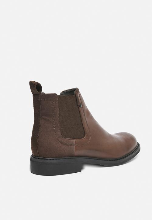 G-STAR - Warth chelsea leather denim mix - brown