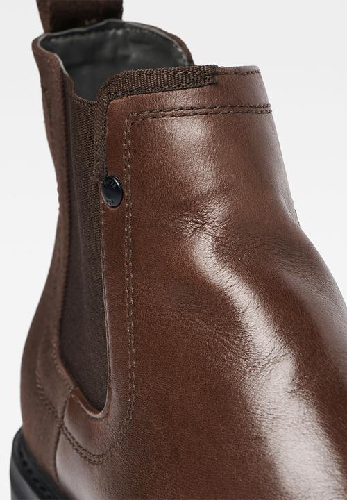 G-STAR - Warth chelsea leather denim mix - brown