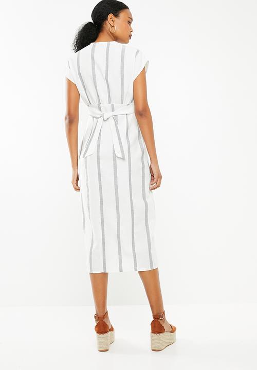 STYLE REPUBLIC - Front button dress - navy & white