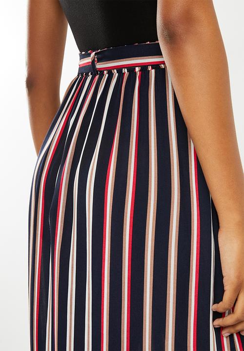 Superbalist - A-line midi skirt with tie belt - navy