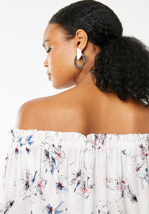 Superbalist - Off the shoulder button front blouse - pink 
