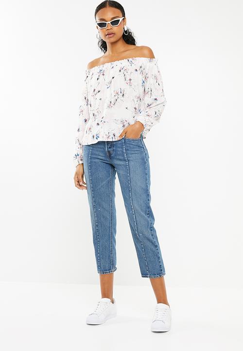 Superbalist - Off the shoulder button front blouse - pink 