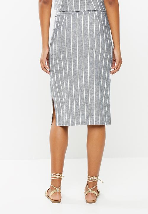 Superbalist - Midi button through skirt - navy