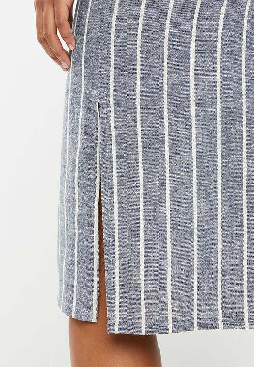 Superbalist - Midi button through skirt - navy