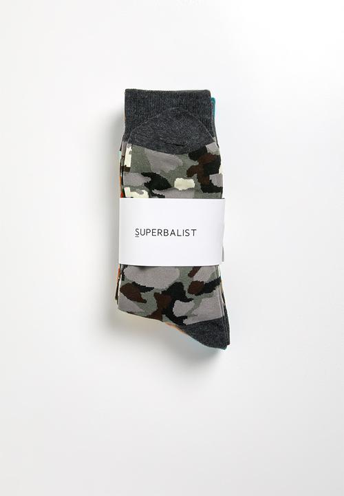 Superbalist - 3 pack camo socks - multi