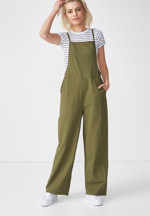 khaki overall jumpsuit