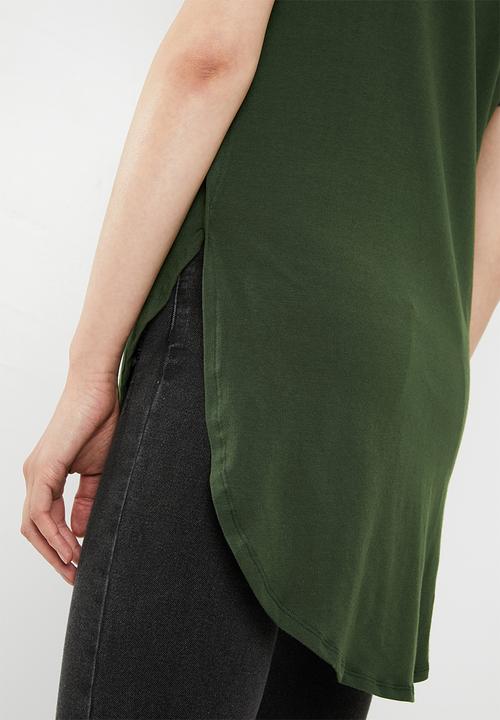 c(inch) - High-low T-shirt - green